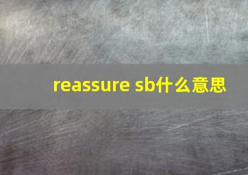 reassure sb什么意思